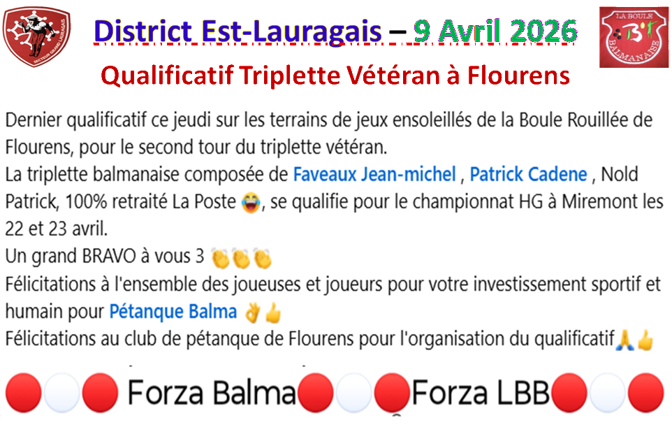 Q2 T Vétéran à Flourens 09/04/26 Q2 T Vétéran à Flourens 09/04/26