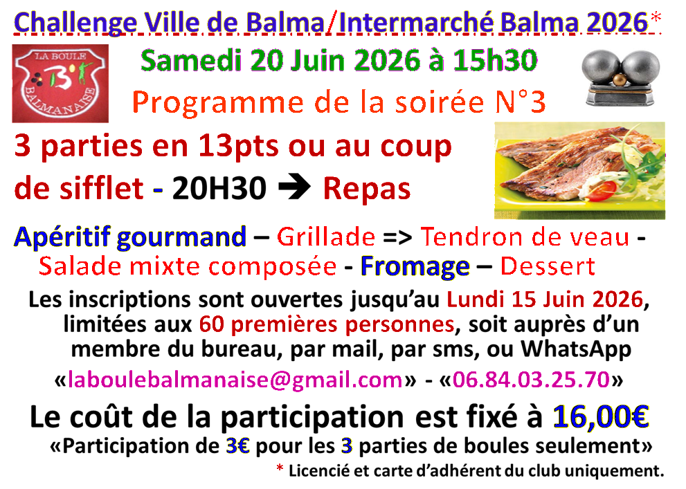 Challenge ville de Balma / Intermarché Balma 20/06/26 Challenge ville de Balma / Intermarché Balma 20/06/26