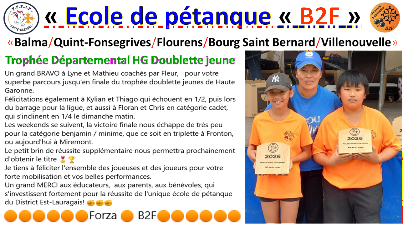 Trophée HG Doublette jeune à Miremont