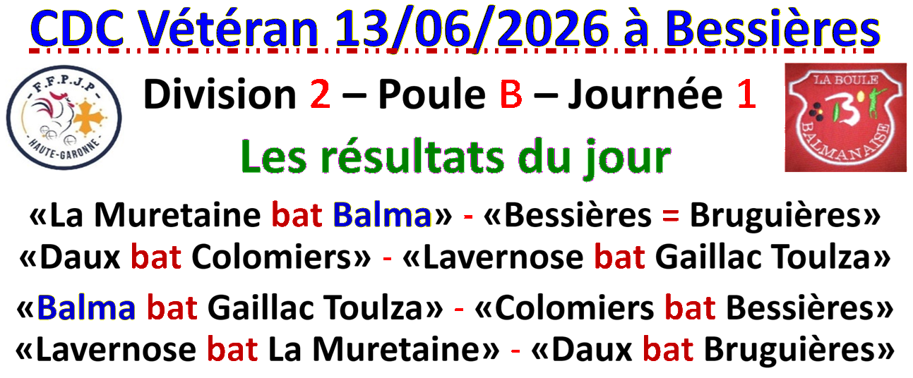 CDC Vétéran J1 à Bessières CDC Vétéran J1 à Bessières