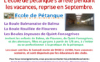 Vacances pour l'école de pétanque