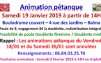 Animation pétanque hivernale 19.01.19