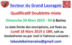 Inscription Doublette mixte Balma 24/03/19