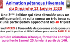 Animation pétanque hivernale 12/01/2020