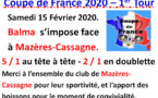 Coupe de France Balma / Mazères-Cassagne 15/02/2020