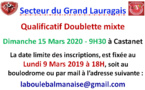 Qualificatif Doublette mixte Castanet 15/03/2020