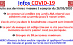 COVID19 Mesures à compter du 26/09/2020