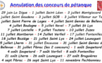Annulation concours pétanque 28/06/2021