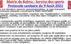 Protocole sanitaire pour le sport du 09/08/21