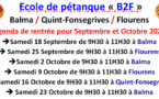 B2F Agenda Septembre et Octobre 2021