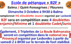 Infos compétitions 2 et 3 Octobre 2021