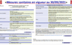 COVID 19 Mesures sanitaires au 30/09/21