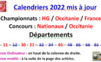 Calendriers 2022 Mise à jour N°2