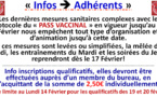 Infos adhérents 26/01/22