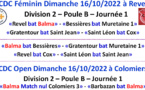 CDC Féminin + Open. Résultats du 16/10/22