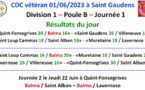 CDC Vétéran résultats J1 Saint Gaudens 01/06/23