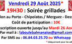 Soirée grillades 29/08/25