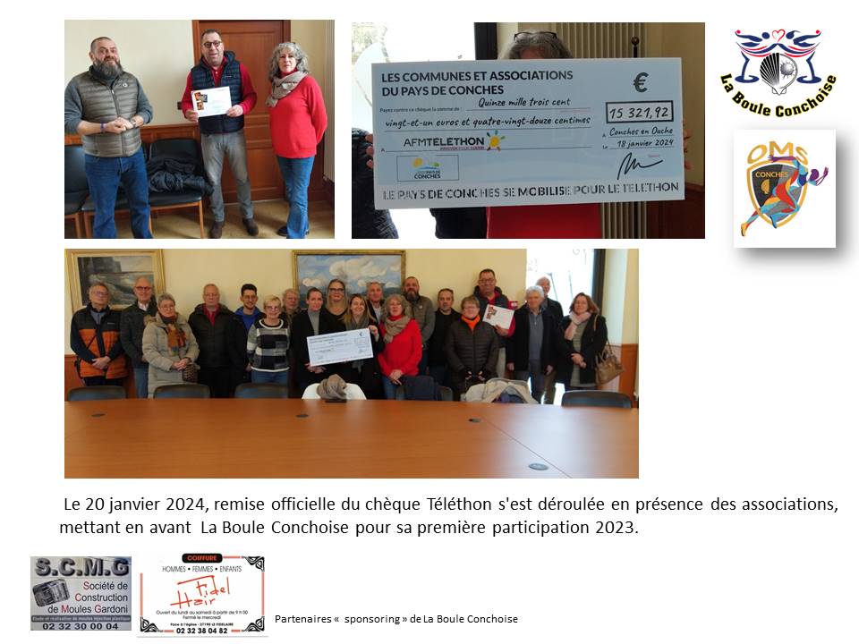 Remise de chèque Téléthon 2023