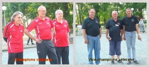 CHAMPIONS TRIPLETTES VÉTÉRANS 2012 CHAMPIONS TRIPLETTES VÉTÉRANS 2012