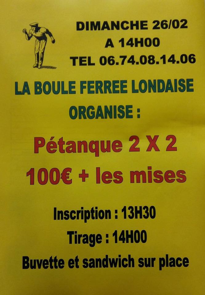 CONCOURS A LA BFL LE DIMANCHE 26 FEVRIER CONCOURS A LA BFL LE DIMANCHE 26 FEVRIER