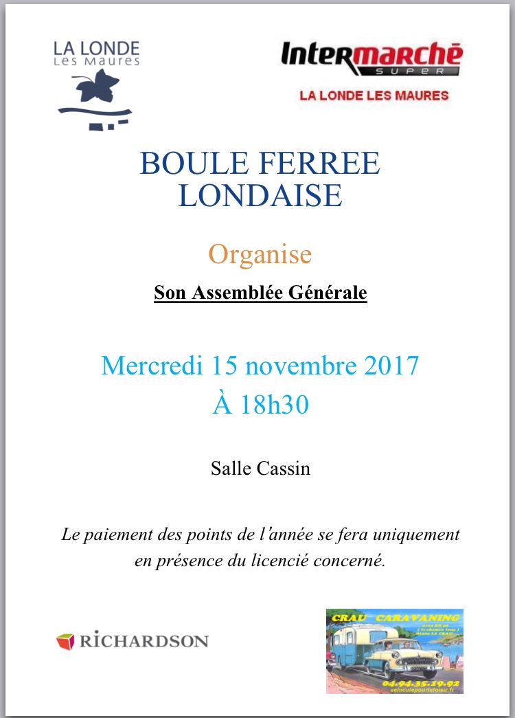 ASSEMBLÉE GÉNÉRALE DE LA BFL