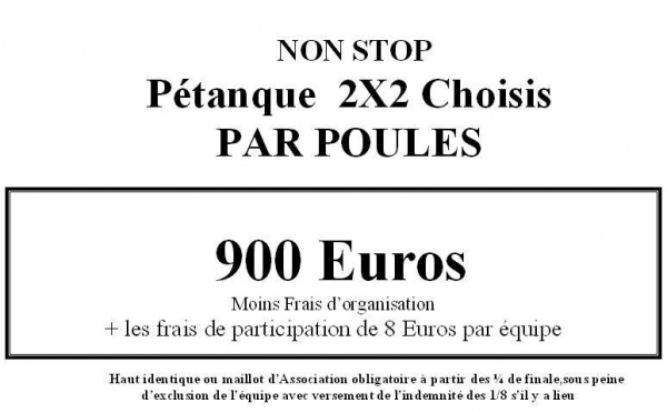 PÉTANQUE LE 7 JUILLET A LA BFL