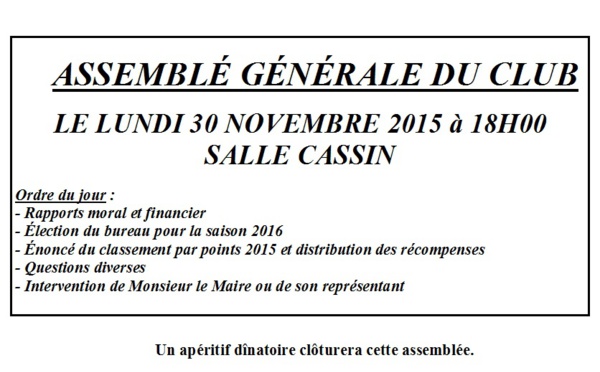 ASSEMBLÉE GÉNÉRALE DE LA BFL