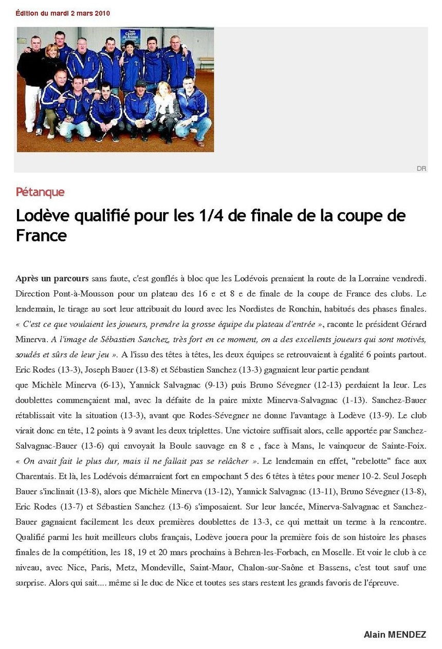 16ème et 8ème de finale - Midi Libre 16ème et 8ème de finale - Midi Libre