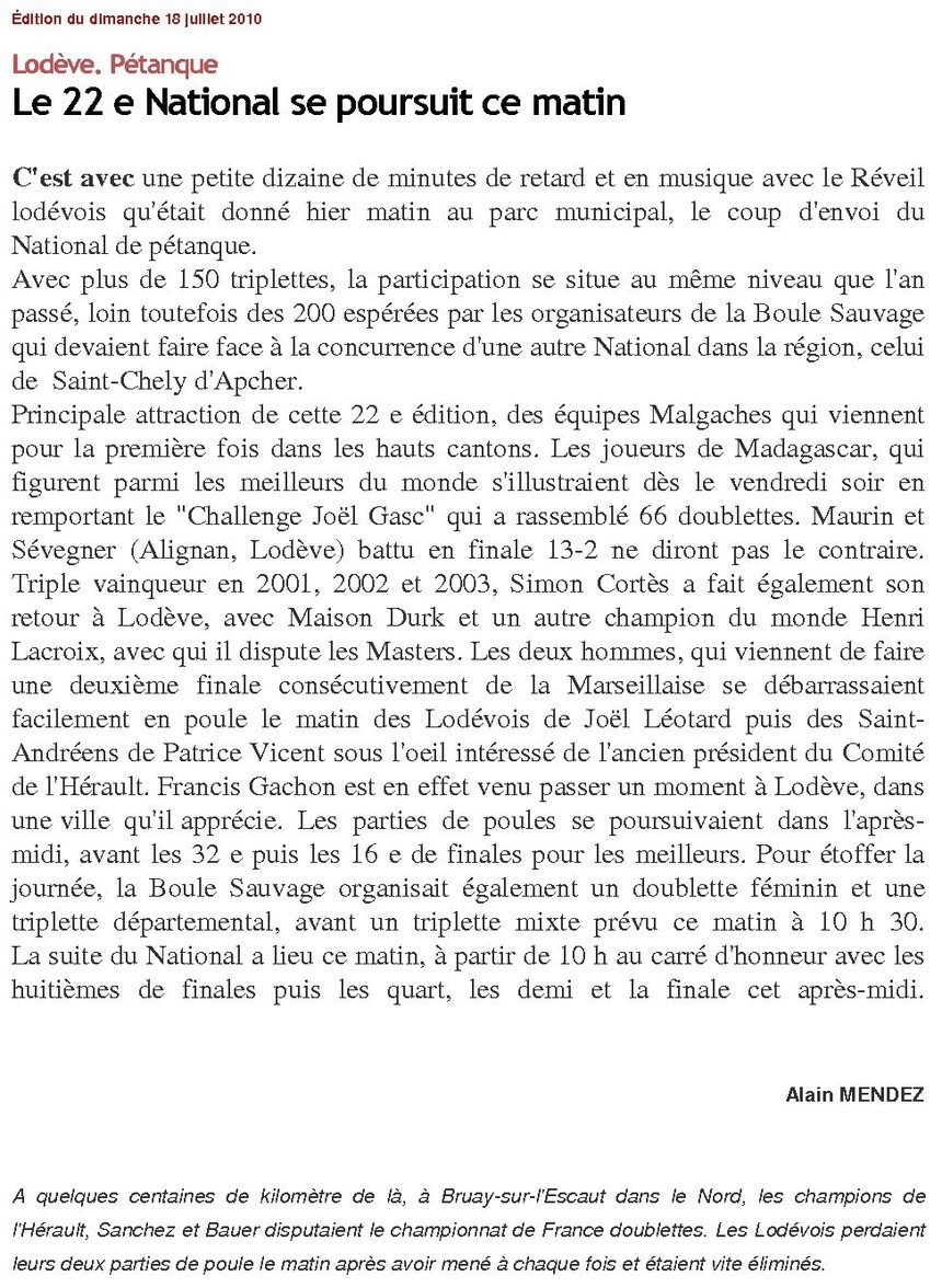 XXIIème National de Lodève XXIIème National de Lodève