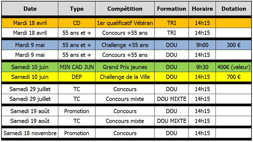 Nos concours 2017 Nos concours 2017