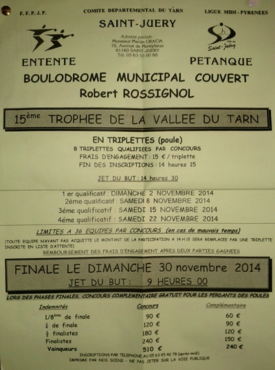 8ème trophée de la vallée du Tarn de ST JUERY (CD81) 8ème trophée de la vallée du Tarn de ST JUERY (CD81)