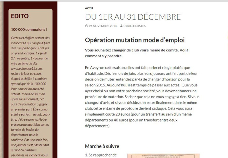 Demande de nouvelle licence et Mutation 2015 Demande de nouvelle licence et Mutation 2015