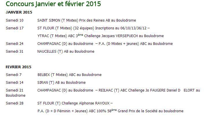 Calendrier du Cantal  2015