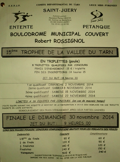 8ème trophée de la vallée du Tarn de ST JUERY (CD81)