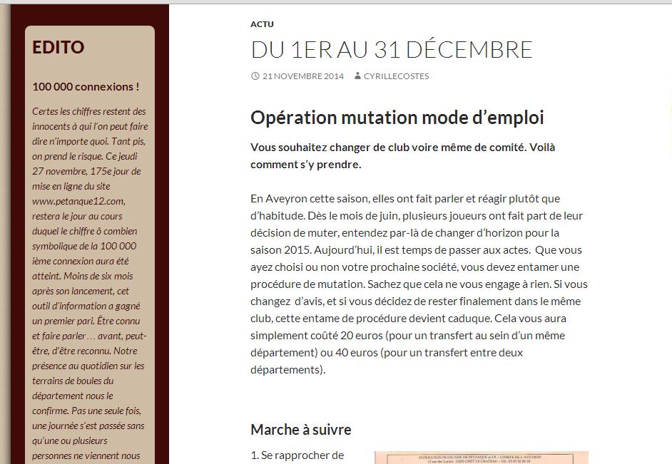 Demande de nouvelle licence et Mutation 2015