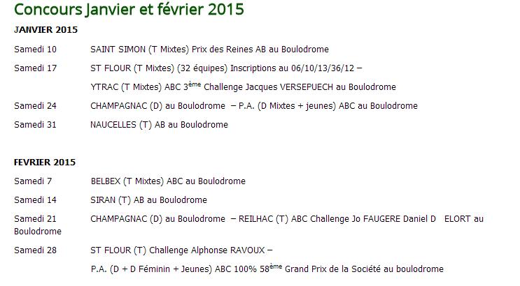 Calendrier du Cantal  2015