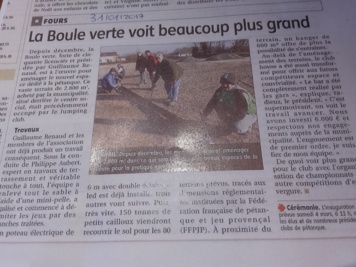 Article du journal du centre du 31 janvier 2017