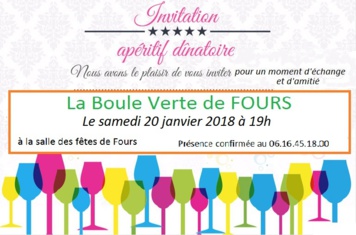 Apéritif dînatoire le samedi 20 janvier à 19h