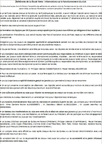 Règlement interne 2018