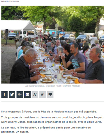 Article du Journal du centre du 23 juin 2018