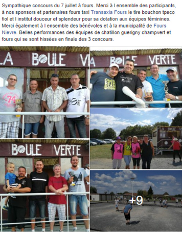 Retour sur le concours doublette du 7 juillet 2018