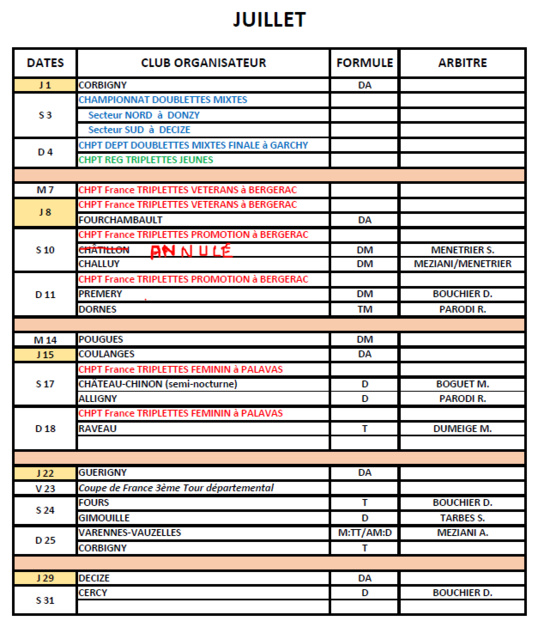 calendrier juillet 2021