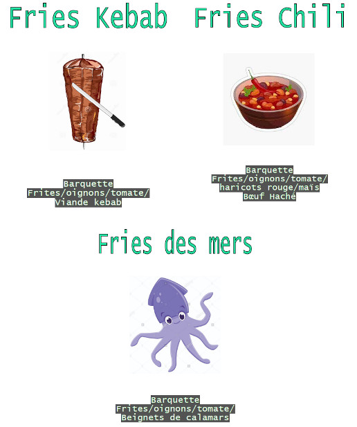 Formules de restauration pour le vendredi 9