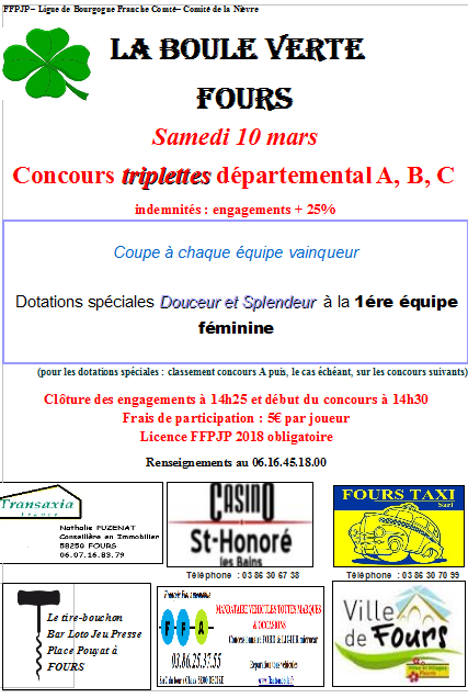 Concours du 10 mars à Fours