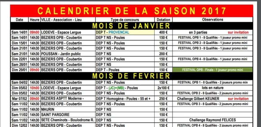 Calendrier des Concours Officiels 2017 Aveyron et voisinage Calendrier des Concours Officiels 2017 Aveyron et voisinage