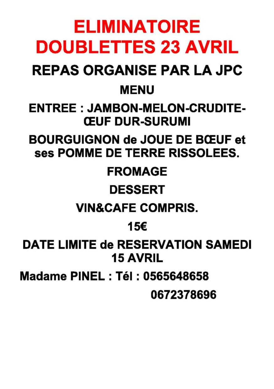 Eliminatoires 2017 Disctrict de Villefranche Doublette à Capdenac-Gare Eliminatoires 2017 Disctrict de Villefranche Doublette à Capdenac-Gare