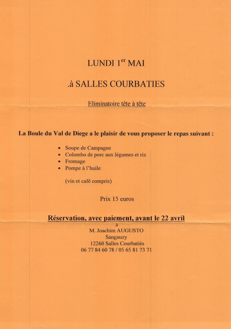 Eliminatoires 2017 Disctrict de Villefranche Tête à Tête à Salles Courbatiés Eliminatoires 2017 Disctrict de Villefranche Tête à Tête à Salles Courbatiés