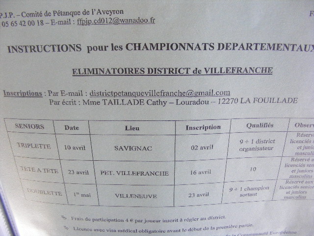 Infos Inscriptions Eliminatoires, Championnats Départementaux Infos Inscriptions Eliminatoires, Championnats Départementaux