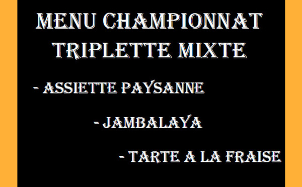Championnat Triplette Mixte - Repas