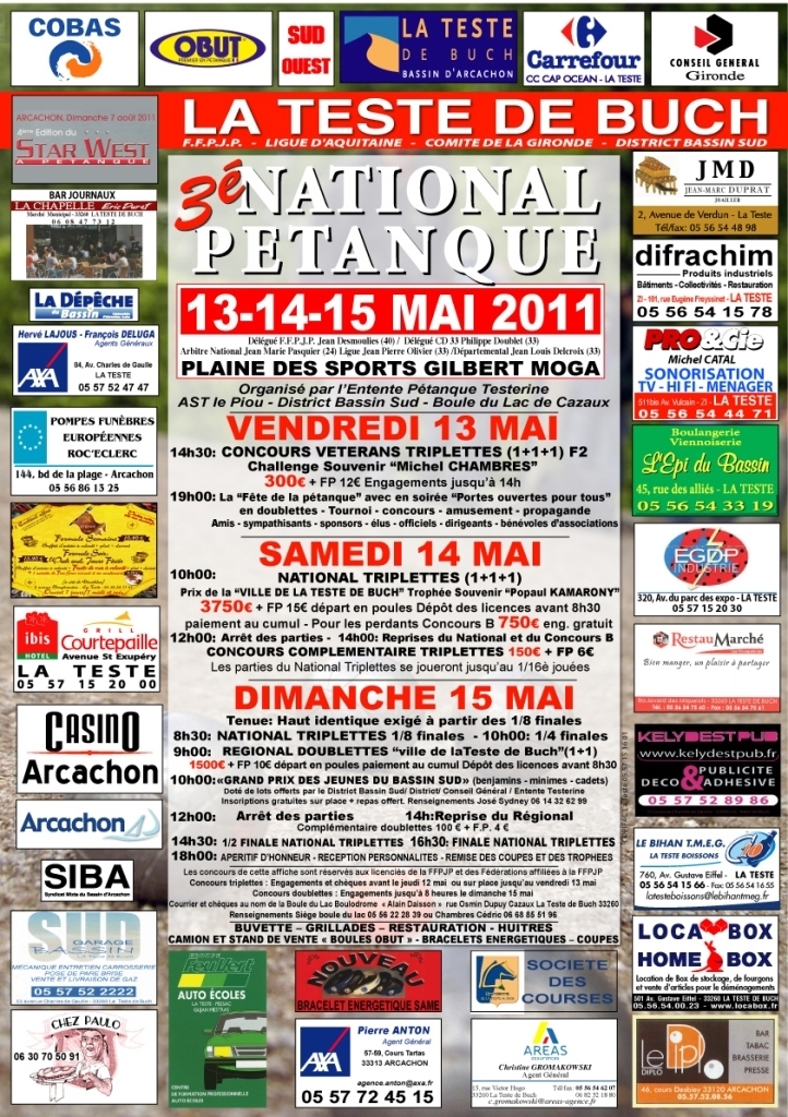 Affiche du National de LA TESTE 2011 Affiche du National de LA TESTE 2011